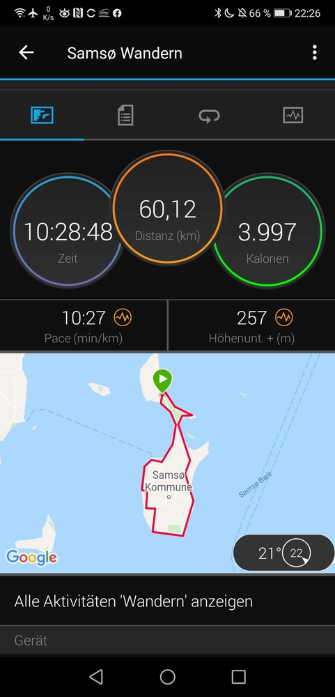 60 KM Wanderung um Sams&ouml; (20.08.2020)